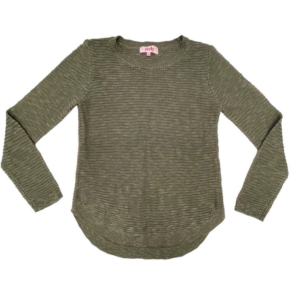 Redy Women's Long Sleeve Sweater Olive Green 100% Acrylic Size Small
